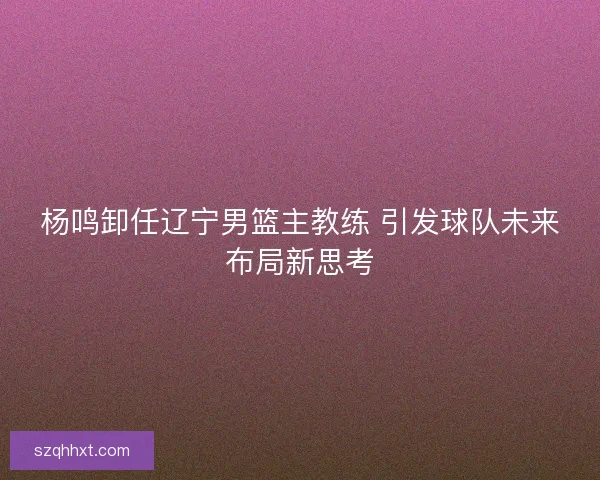 杨鸣卸任辽宁男篮主教练 引发球队未来布局新思考