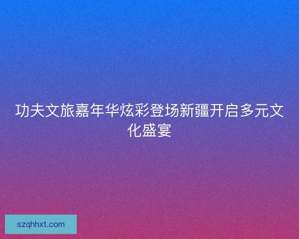 功夫文旅嘉年华炫彩登场新疆开启多元文化盛宴