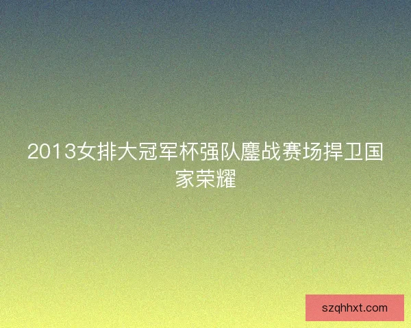 2013女排大冠军杯强队鏖战赛场捍卫国家荣耀