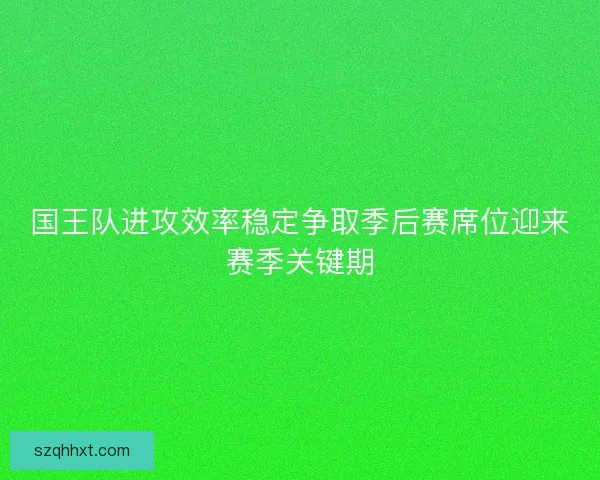 国王队进攻效率稳定争取季后赛席位迎来赛季关键期
