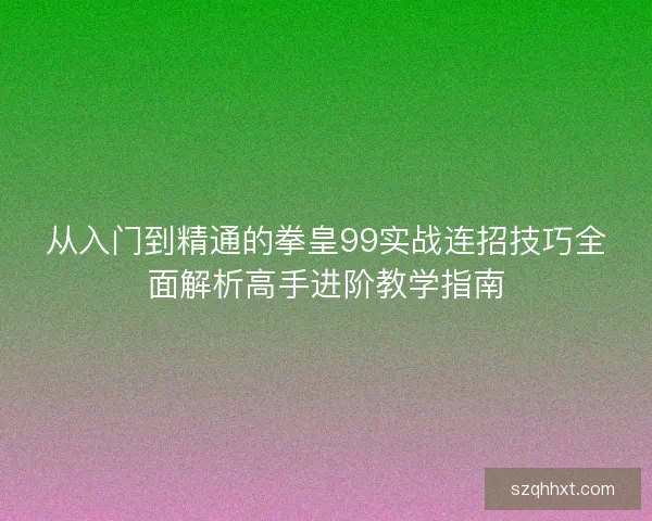 从入门到精通的拳皇99实战连招技巧全面解析高手进阶教学指南 从入门到精通的拳皇99实战连招技巧全面解析高手进阶教学指南