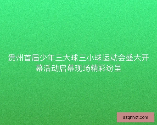 贵州首届少年三大球三小球运动会盛大开幕活动启幕现场精彩纷呈